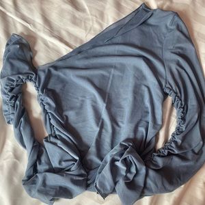 aphrodite sheer one sleeve top!